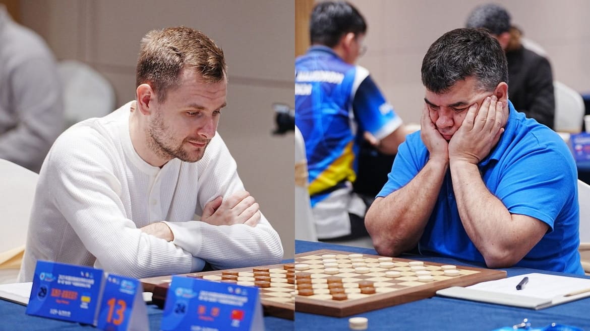 Василь Пікіняр та Юрій Бобков на етапі Кубку світу з шашок-100. Китай. 2025 рік
