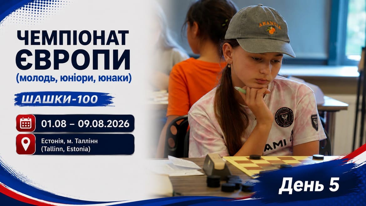 Молодіжне Євро-2026 з шашок-100: українці продовжують боротьбу за нагороди