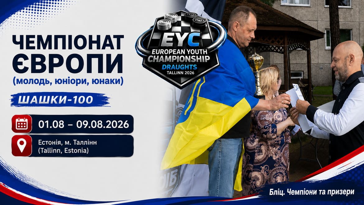 Підбито підсумки молодіжного чемпіонату Європи – 2026 з шашок-100 (блискавична гра)