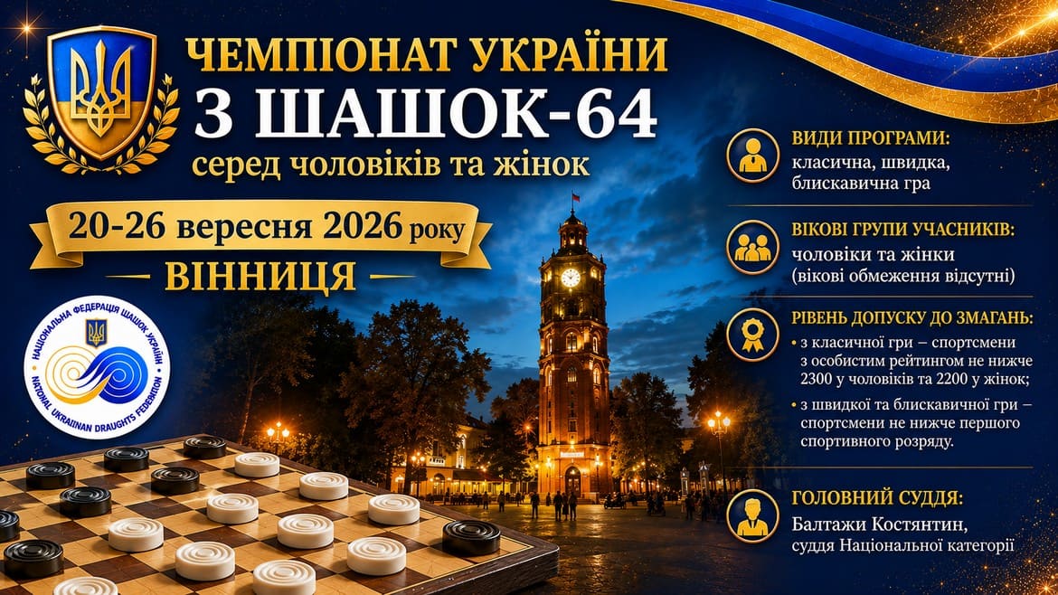 Чемпіонат України – 2026 з шашок-64